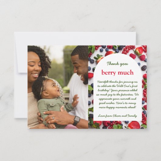 Berry First Foto Dankeskarte (Vorderseite)