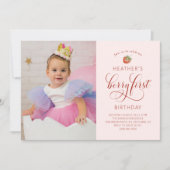 Berry First Foto Geburtstagseinladung Einladung (Vorderseite)