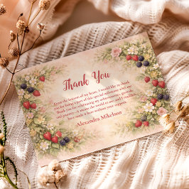 Berry First Garden 1st Birthday Dankeskarte