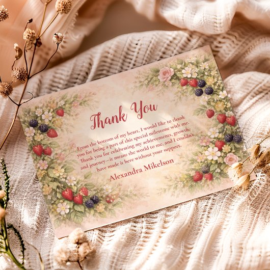 Berry First Garden 1st Birthday Dankeskarte