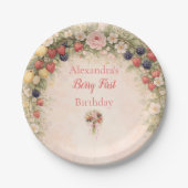 Berry First Garden 1st Birthday Pappteller (Vorderseite)