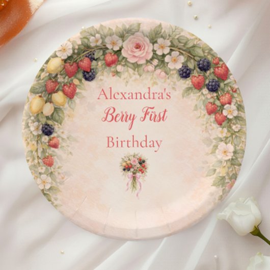 Berry First Garden 1st Birthday Pappteller