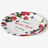 Berry First Geburtday Foto Pappteller (Schrägansicht)