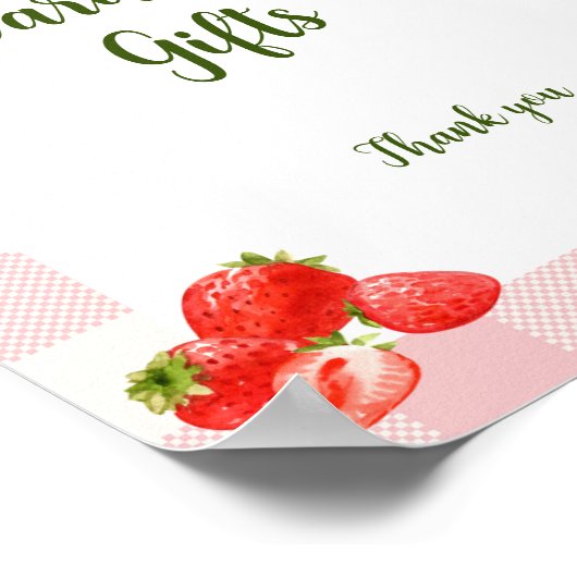 Berry First Geburtstag individualisierbares Zeiche Poster (Ecke)