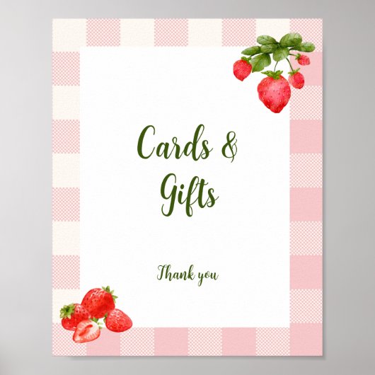 Berry First Geburtstag individualisierbares Zeiche Poster (Vorne)