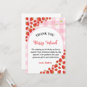 Berry first gingham birthday Thank You Card Karte (Vorderseite/Rückseite Beispiel)