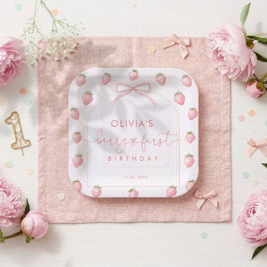 Berry First Girl Birthday  Pappteller