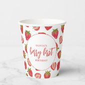 Berry First Girls Erdbeere 1. Geburtstag Party Pappbecher (Vorderseite)