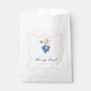 Berry First Heidelbeere Geburtstag Pink Bow Coquet Geschenktütchen