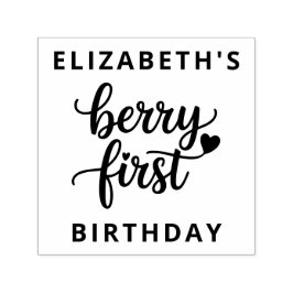 Berry First Niedlich 1. Geburtstag Strawberry Girl Permastempel