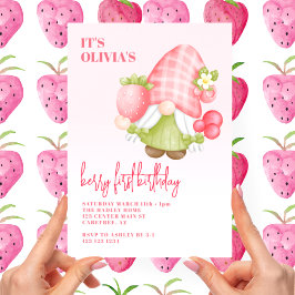 Berry First Niedlich Gnome 1. Geburtstag Einladung