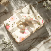 Berry First | Niedliche Erdbeere Mädchen 1. Geburt Geschenkpapier