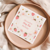 Berry First | Niedliche Erdbeere Mädchen 1. Geburt Serviette