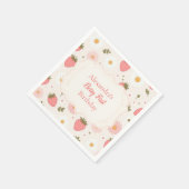 Berry First | Niedliche Erdbeere Mädchen 1. Geburt Serviette (Ecke)