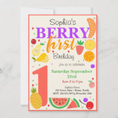 Berry First Obstfrucht Kindergeburtstag Einladung (Vorderseite)