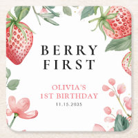 Berry First Pink Floral 1. Geburtstag