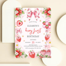 Berry First Pink Schleife Erdbeer Geburtstag