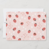 Berry First Pink Strawberry 1. Geburtstag Foto Einladung (Rückseite)