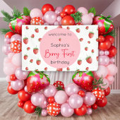 Berry First Strawberry 1. Geburtstag Banner