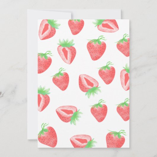 Berry First Strawberry 1. Geburtstag Einladung (Rückseite)