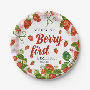 Berry First Strawberry 1. Geburtstag Party Custom Pappteller
