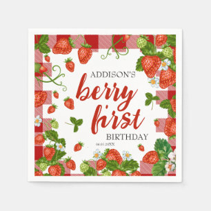 Berry First Strawberry 1. Geburtstag Party Custom Serviette