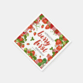 Berry First Strawberry 1. Geburtstag Party Custom Serviette (Ecke)