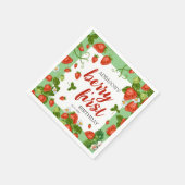 Berry First Strawberry 1. Geburtstag Party Custom Serviette (Ecke)
