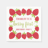 Berry First Strawberry 1. Geburtstag Party Custom Serviette (Vorderseite)