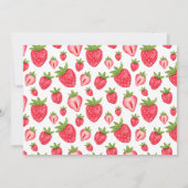 Berry First Strawberry 1. Geburtstag Party Foto Einladung (Rückseite)