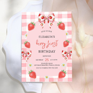 Berry First Strawberry 1. Geburtstagseinladung Einladung