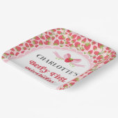 Berry First Strawberry 1st Birthday 9" Square Pappteller (Gewinkelt)