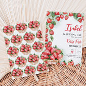 Berry First Strawberry Birthday Einladung