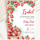 Berry First Strawberry Birthday Einladung