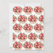 Berry First Strawberry Birthday Einladung (Rückseite)