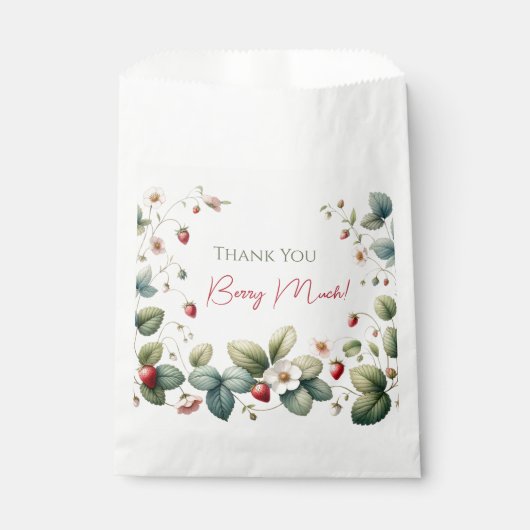 "Berry First" Strawberry Birthday Geschenktütchen (Vorderseite)