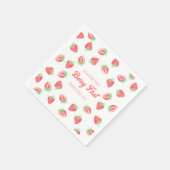Berry First Strawberry Birthday Party Paper Napkin Serviette (Ecke)