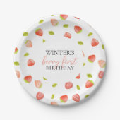 Berry First Strawberry Birthday Party Pappteller (Vorderseite)