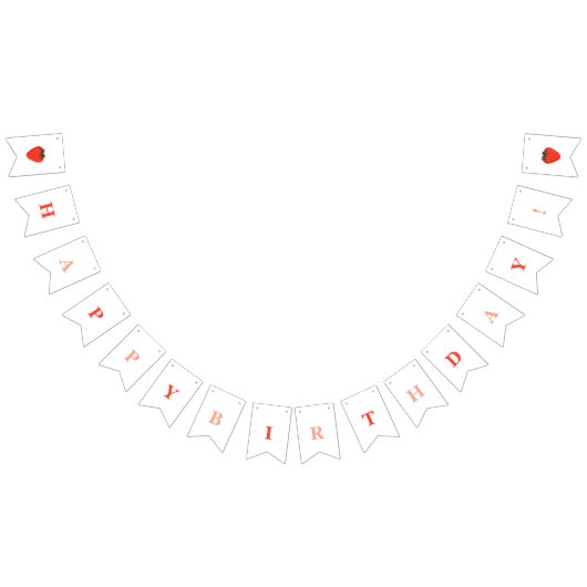 Berry First Strawberry Birthday Wimpelkette (Alle)