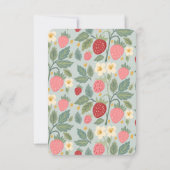 Berry First Strawberry Bouquet Birth Time Kapsel Dankeskarte (Rückseite)