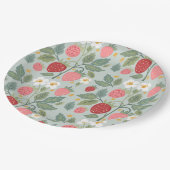 Berry First Strawberry Bouquet Birthday Pappteller (Schrägansicht)