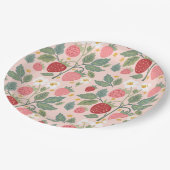 Berry First Strawberry Bouquet Birthday Pappteller (Schrägansicht)