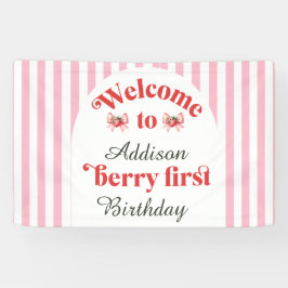 Berry First Strawberry & bow 1. Geburtstag Banner