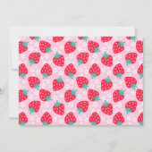 Berry First Strawberry Foto 1. Geburtstag Party Einladung (Rückseite)