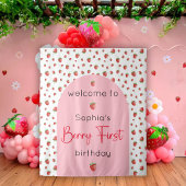 Berry First Strawberry Geburtstag Hintergrund Wandteppich