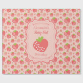 Berry First Strawberry Girl 1. Geburtstag Party Geschenkpapier (Flach)