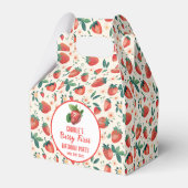 Berry First Strawberry Girl 1. Geburtstag Party Geschenkschachtel (Rückseite)