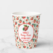 Berry First Strawberry Girl 1. Geburtstag Party Pappbecher (Vorderseite)