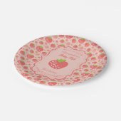 Berry First Strawberry Girl 1. Geburtstag Party Pappteller (Schrägansicht)