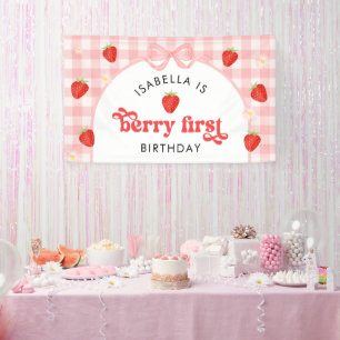 Berry First Strawberry Girl 1. Geburtstagsfeier Banner